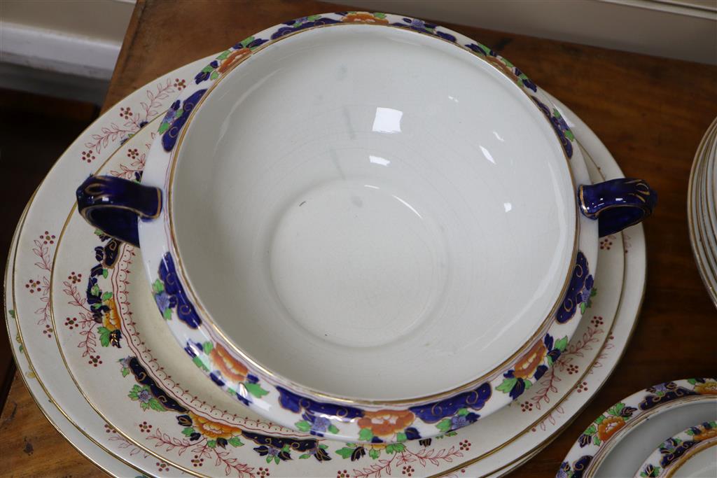 A Staffordshire S. Fielding & Co., Devon ware part dinner service, including graduated meat dishes and sauce, vegetable and soup ture